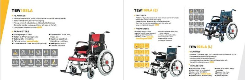 Fashion Design Aluminum Electric Power Wheelchair with Pg Controller