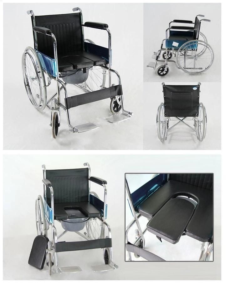 Hospital Folding Wheel Chair with Commode (RJ-C609U)