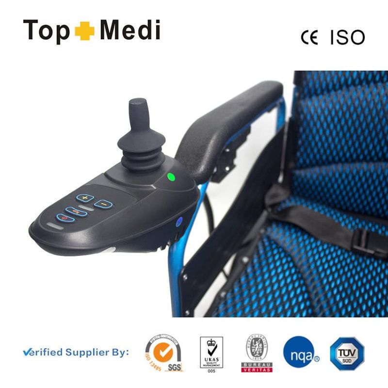 New Style Foldable Electric Wheelchair with Electromagnetic Brake Aluminum Chair Frame
