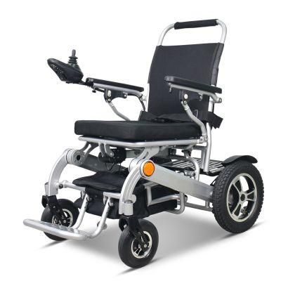 Outdoor Aluminium Auto Folding Electric Power Wheelchair with LED Front Light