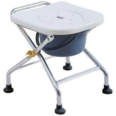 Commode Chair Foldable Toilet Seat Bath Stool Height Adjustable Shower Room for Disabled Aluminum Folding Portable