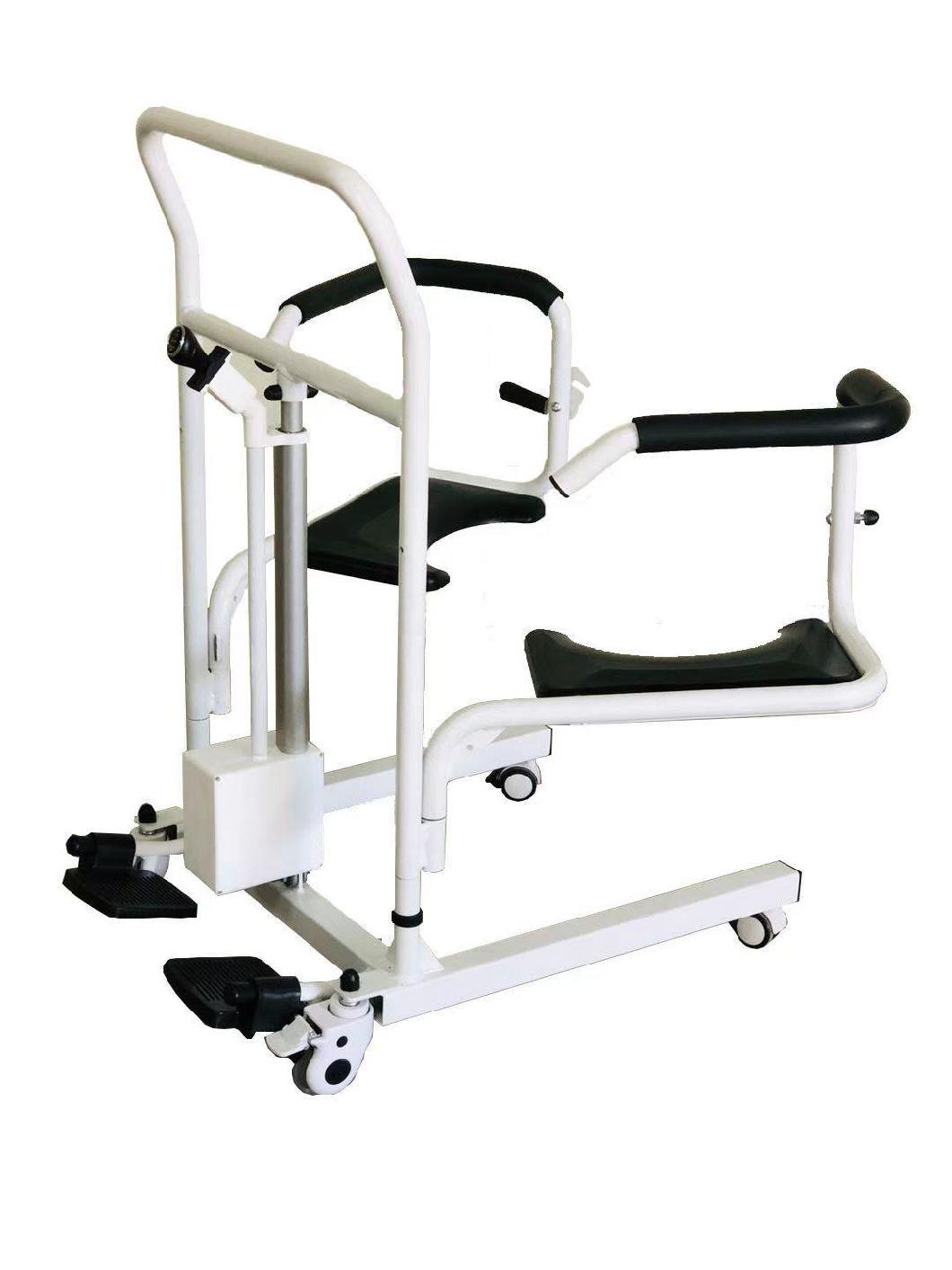 Transfer Commode Wheelchair with Electric Lift Mode Come with Battery Can Use for 4-5 Hours Once Charging