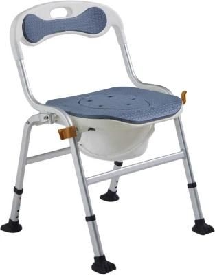 Homecare Hospital for Elderly People Folding Aluminum Toilet Shower Chair for Disabled People Aluminum Shower Commode Chair