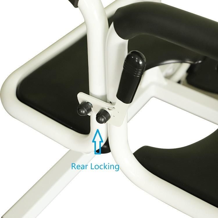 Electric Powered Patient Lift Transfer Chair with Commode
