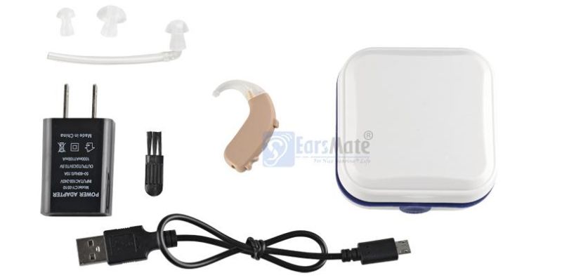 Digital Hearing Aid Personal Sound Amplifiers Psap 16 Channels and 4 Program Modes Rechargeable Battery G26 Rl