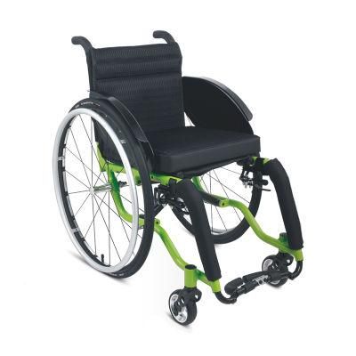 Lightweight Manual Aluminum Sport Wheelchair with Carbon Filer Rear Wheel