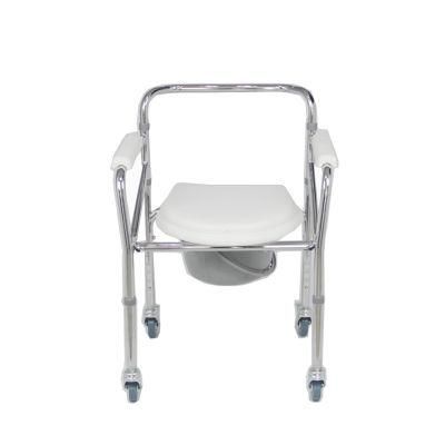 Folding Home Products Bathroom Toliet Bath Shower Chair Commode with Wheels