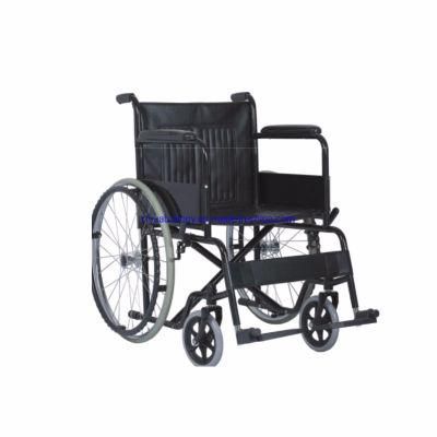 Hospital Cheap Used Iron Footplate Stainless Steel Wheelchair for Elderly