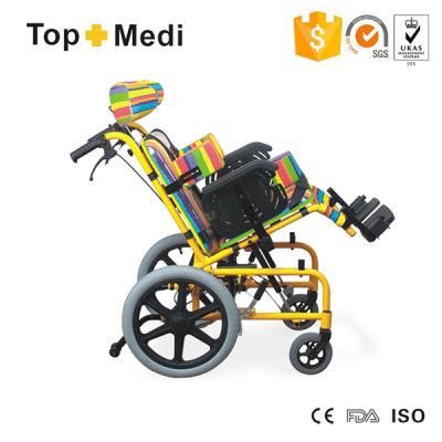 Topmedi Medical Equipment Reclining Aluminum Wheelchair for Cerebral Palsy Children