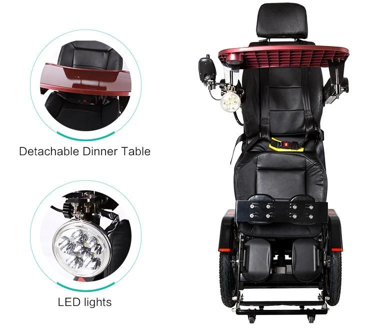 Luxury Reclining Standing Power Electric Wheelchair for Paralyzed People