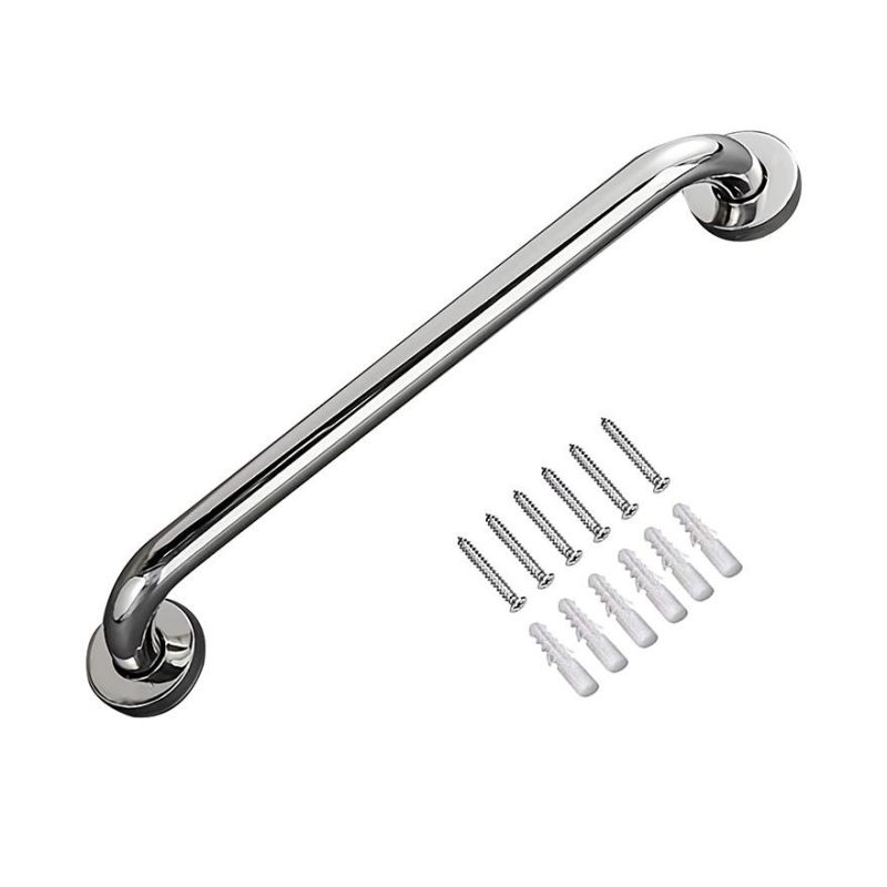 Commode Chair Chrome Stainless Steel Bathroom Grab Bar Handle, Safety Hand Rail Support