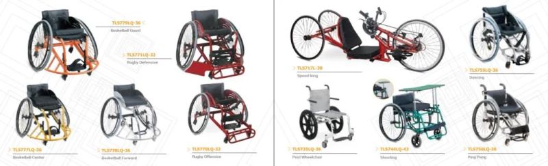 Topmedi Portable Folding Outdoor Leisure Sport Wheelchair for Handicapped