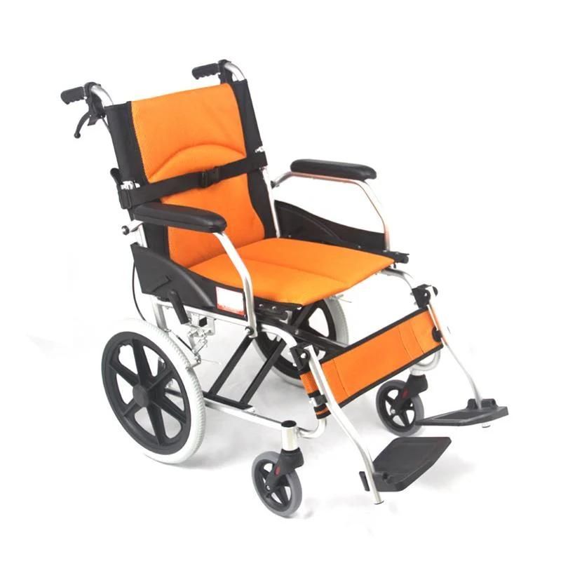 Mn-Ly002 Folding Basic Manual Aluminum Steel Wheelchair for Elderly Disabled