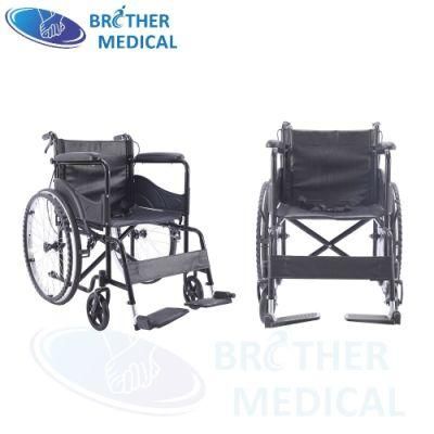 Adult Manual Wheelchair Steel Economy Standard Powder Coating Frame Wheelchair