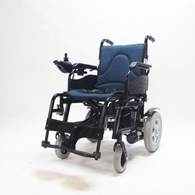 Foldable Electric Wheelchair with Solid Wheels and Double Soft Cushion