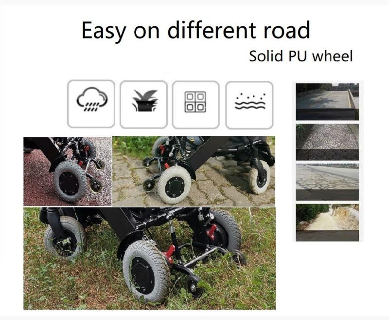 Foldable Portable Lightweight Aluminum Alloy Handicapped Manual Electric Power Wheel Wheelchair for Elderly People