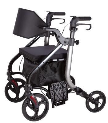 Aluminum Lightweight Foldable Rollator Seat Four Wheel Adult Rollators Walker with Footrest Wheelchair 83.5-98.7cm Twa-9269 10cm