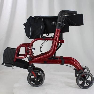 Height Adjustable Folding Portable Rollator Walker for Elderly