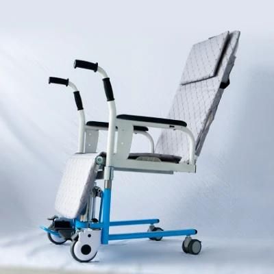 Reclining Back Elderly Disabled Manual Chair Commode Wheelchair