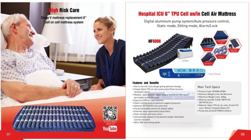 Hospital Medical Bedsore Tubular Mattress Anti-Decubitus Air Mattress