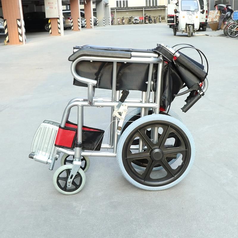 Factory Wholesale Foldable Aluminum Manual Non Electric Rollator Wheelchair
