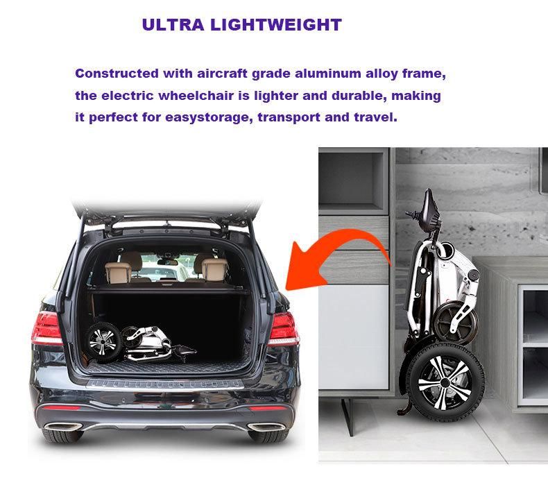 Lightweight Portable Folding Electric Wheelchair for Disabled