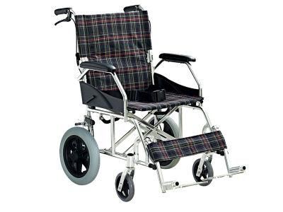 Hot Selling Easy Carry portable Manual Wheelchair Can Put Into Car Drop Back Handle 12 Inch Rear Wheel Double Cross Bar Wheel Chair for Elder