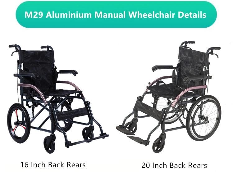 20 Inch Handicapped Folding Transport Light Wheelchair