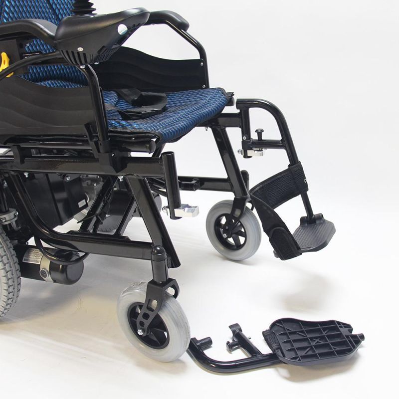 Foldable Electric Wheelchair with Solid Wheels and Double Soft Cushion
