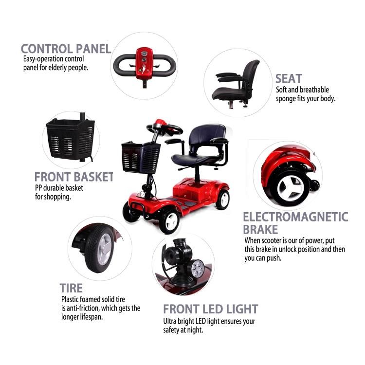 Folding Electric Mobility Scooter Four Wheels for Elder Disabled Scooter