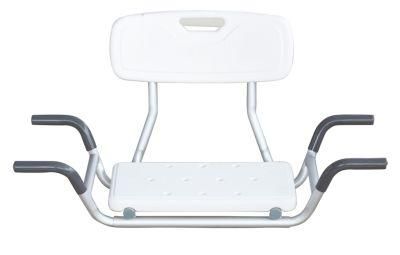 Adjustable Aluminum Bathtub Seat in Shower Stool with Backrest Bath Board Stool Best Sell in Russia