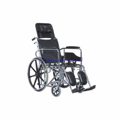 Hospital Manufacture Cork Handle Walking Stick to Folding Wheelchair
