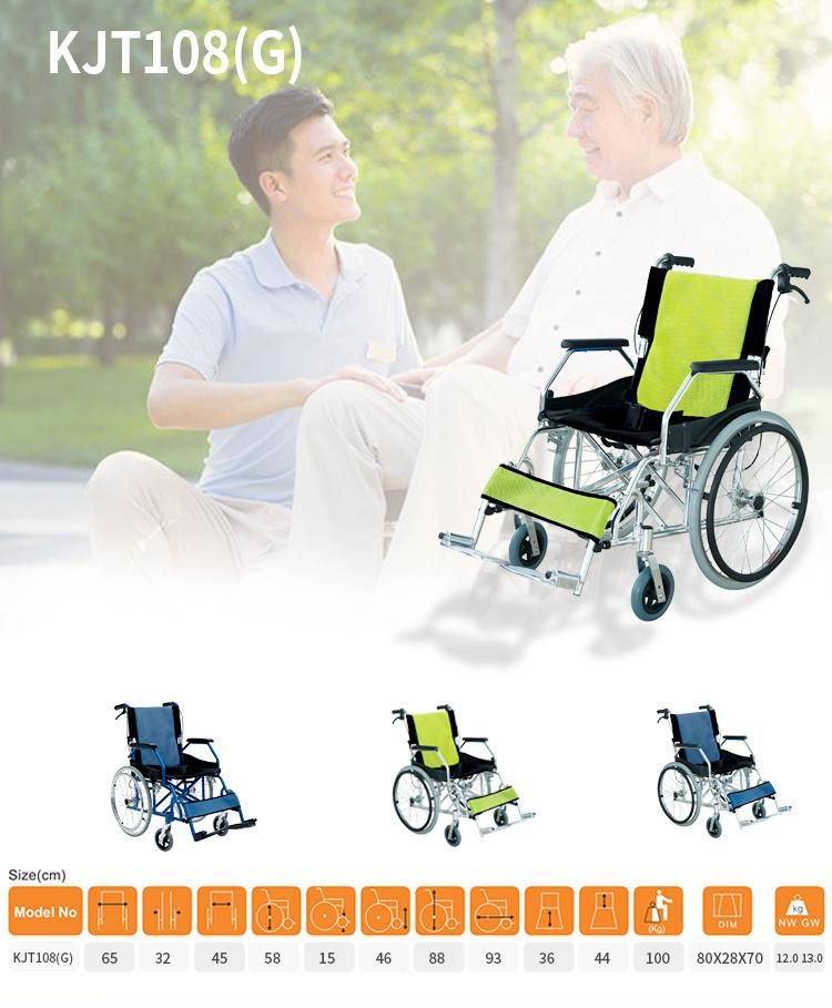 Foshan Fashion Asia Folding Wheelchair Cheapest Best Selling Easy Handle and Foldable Lightweight Aluminium Wheelchair