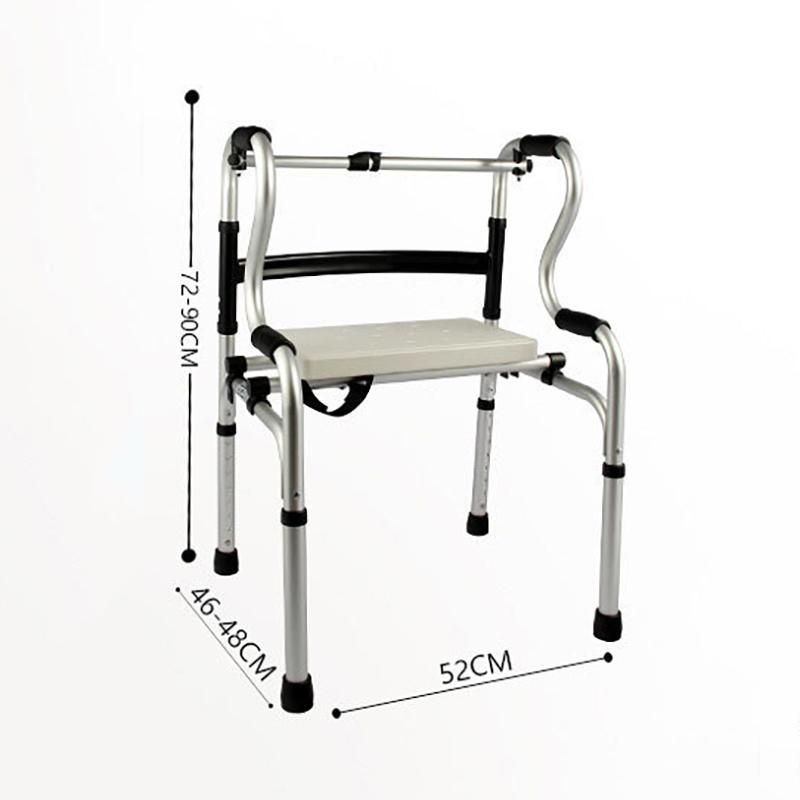 Aluminum Alloy Walker for The Elderly with Seat Plate Adjustable Walking Aid