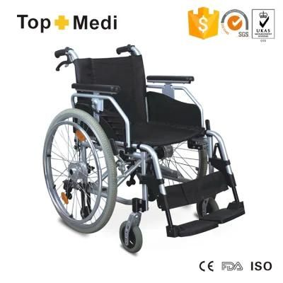 Aluminum Alloy Frame Lightweight Foldable Wheelchair for Disabled and Elder