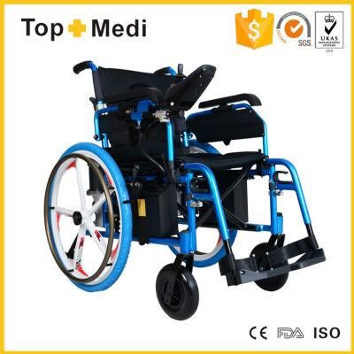 Foshan Foldable Electric Wheelchair with Fashion Wheel for Disable