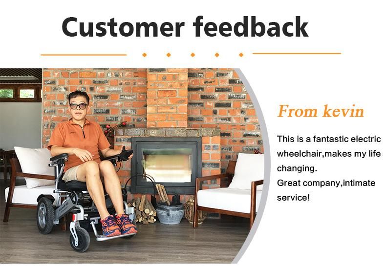 Disabled and Elderly People Use Folding Electric Wheelchair with Removable Lithium Battery