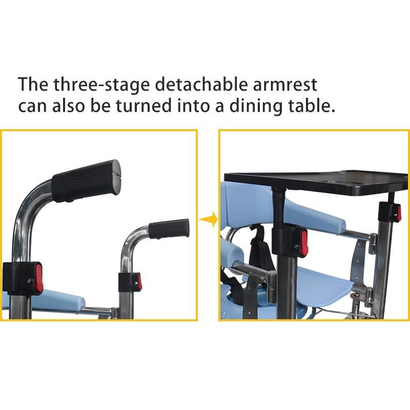 Lifting Chair with Commode Seat Transfer Multifunctional Wheelchair Patient for Disable Old Age Toilet Transferred