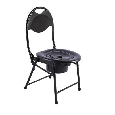 Hospital Equipment Elderly Shower Chair Commode Seat Manual Folding Toilet