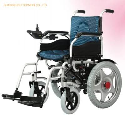 2020 Best Electric Wheelchair Folding Lightweight Heavy Duty Electric Power Motorized Wheelchair (Blue)