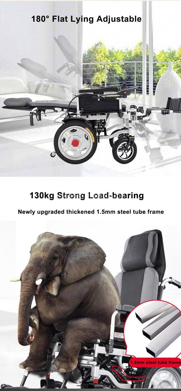 New Ghmed Customized Carton China Electric Scooter Disabled Mobility Aluminum Folding Wheelchair
