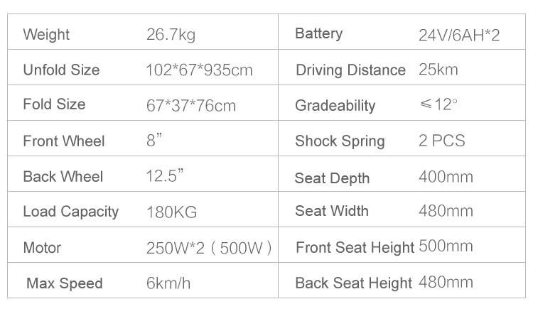 250W Brushless Motor Portable Folding Power Wheelchair CE & FDA Approved