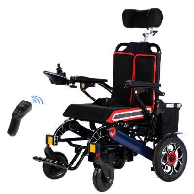 Amazon Hot Selling Aluminum Alloy Lightweight Wheelchair Folding Power Remote Control Electric Wheelchair