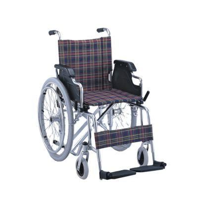 Competitive Price Aluminum Wheelchair with Manual Rear Handle for Adults