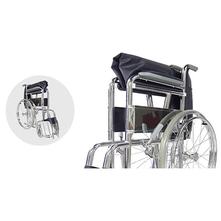 Steel Wheel Chair for Disabled Lightweight Folding Manual Wheelchair