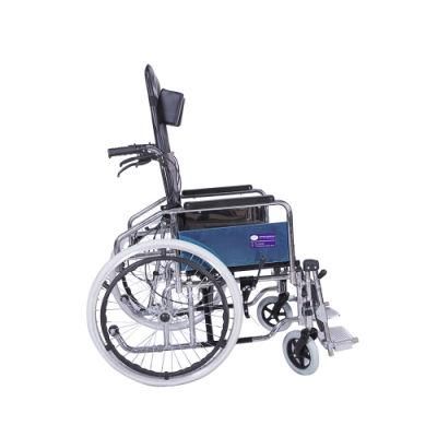 High Back Recliner Wheelchair with Commode