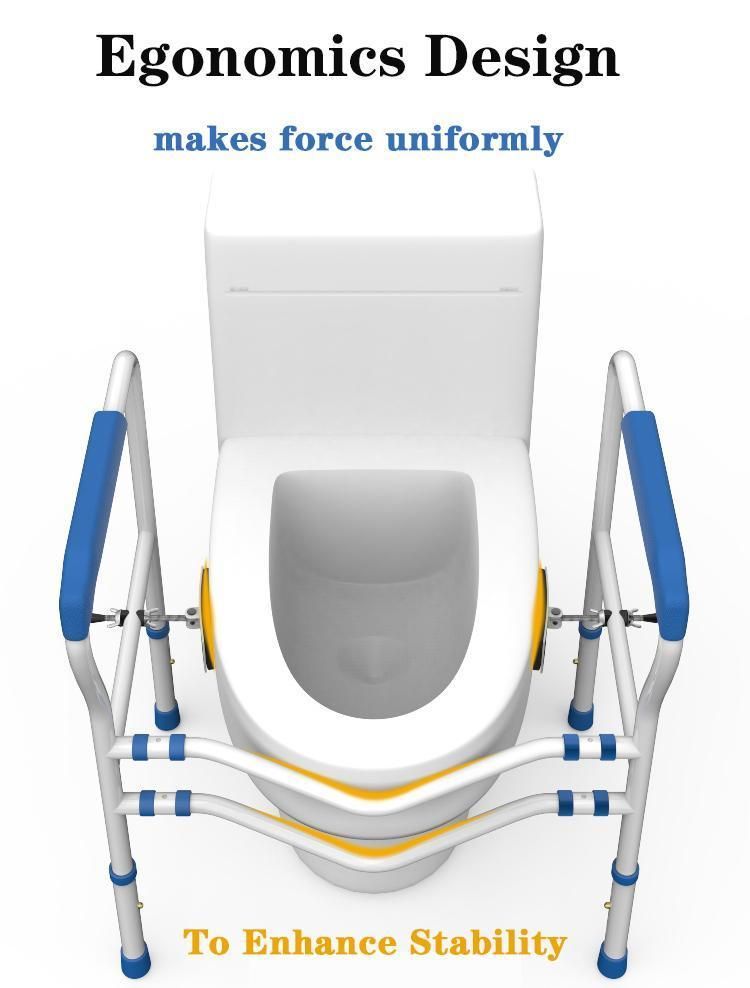 Stand Alone Toilet Safety Rail Adjustable Bathroom Toilet Handrails Grab Bar Fit Any Toilet