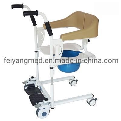 Hospital Disabled Nursing Adjustable Transfer Wheelchair Toilet Bath Chair Commode