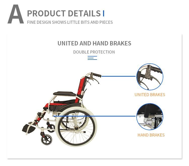 Hight Quality Aluminum Foldable Wheelchair with Wholesale Price