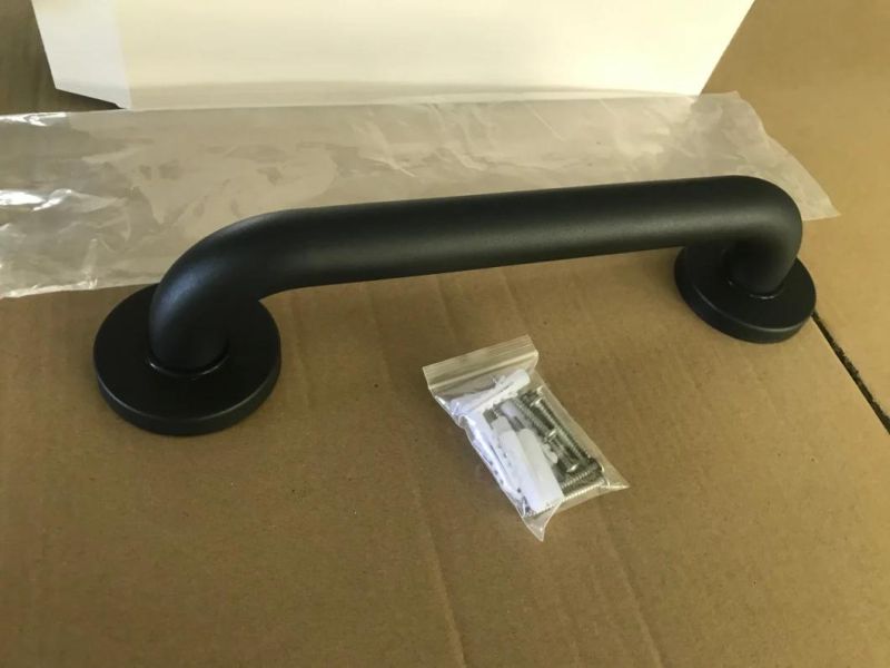 Commode Chair White or Black Powder Coated Grab Bar, Bathroom Grab Bar